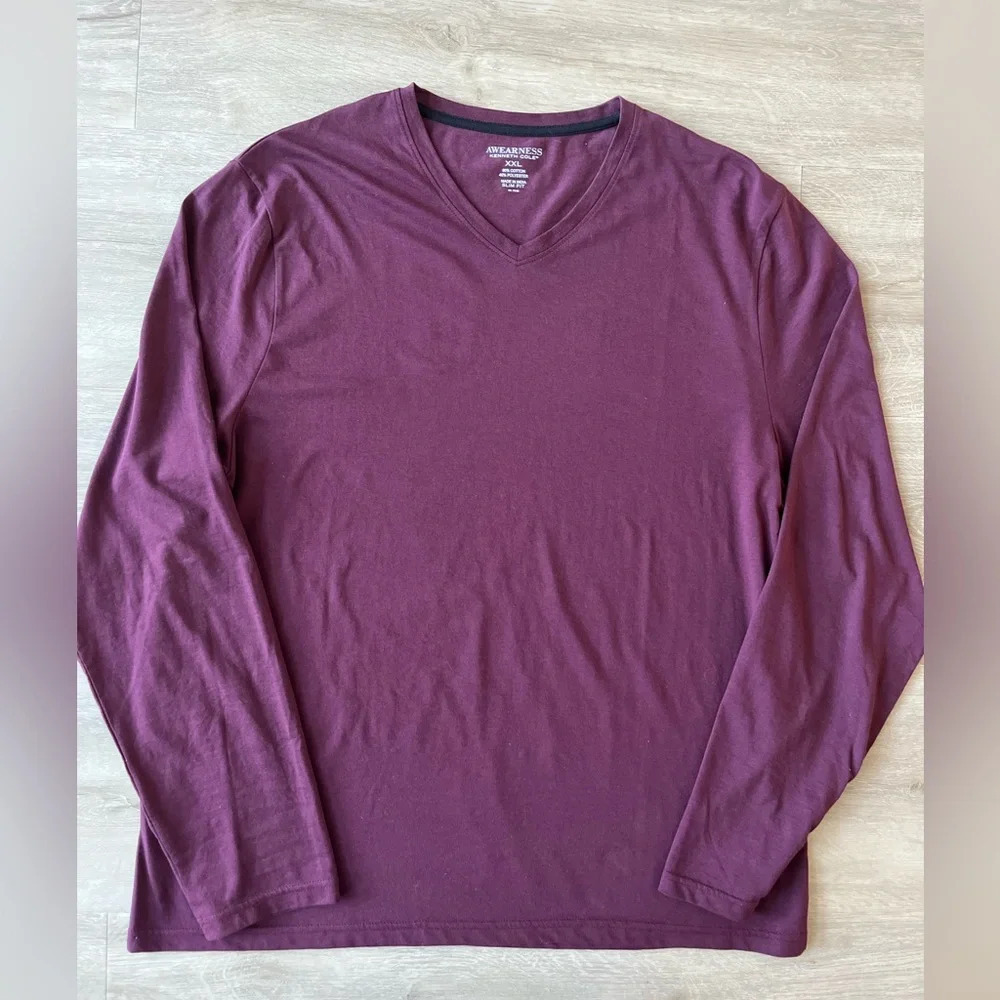 Kenneth Cole Awearness Men's Long Sleeve Casual Shirt slim Fit SZ XXL